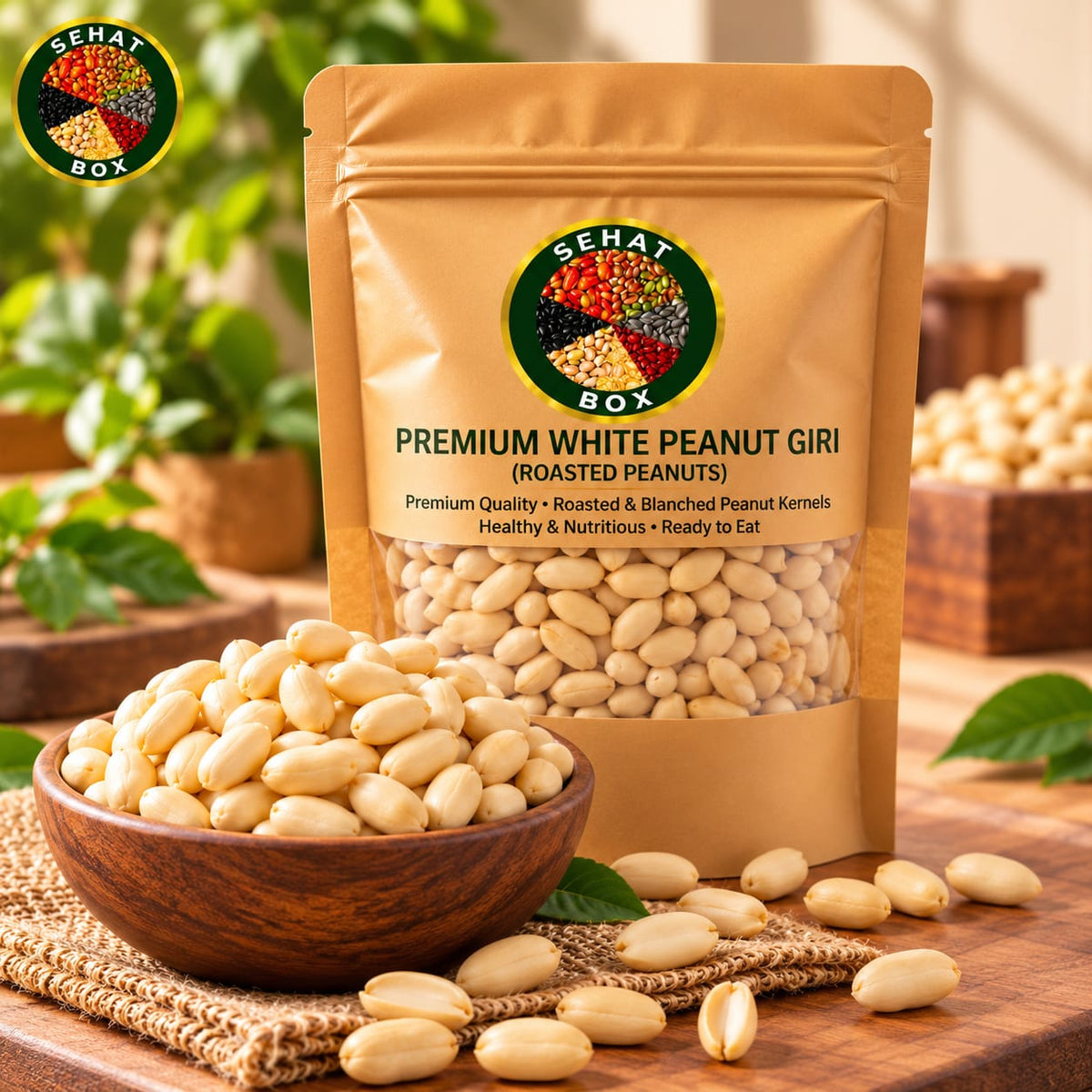 Sehat Box Premium White Peanut Giri – Roasted & Blanched Peanuts
